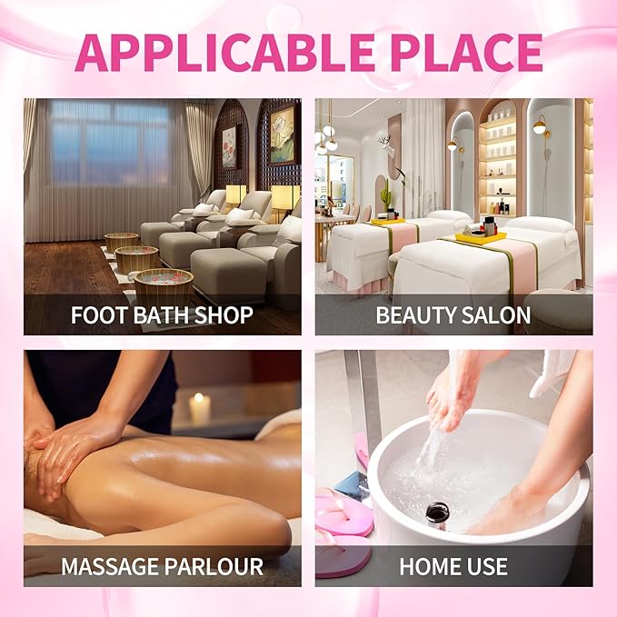Pedicure Kit Foot Soak Set: Bubble Salt, Sugar Scrub, Massage Mask, Massage Lotion in a Box, 4 Step Foot Spa Kit for Dry Feet, Softens Calluses, Soothes Sore, Tired Feet（3 Set Rose