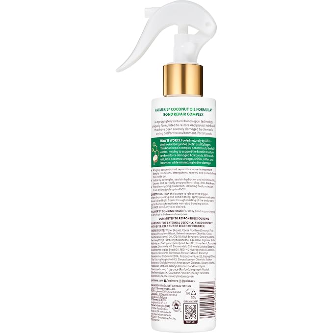 Palmer's Amino Bonding Complex Hair Treatment, Leave-In Conditioner Spray with Coconut Oil & Vitamin E, Heat Protectant, Anti Frizz, Strengthens & Protects Hair Growth, All Hair Types, 6.7 fl. oz