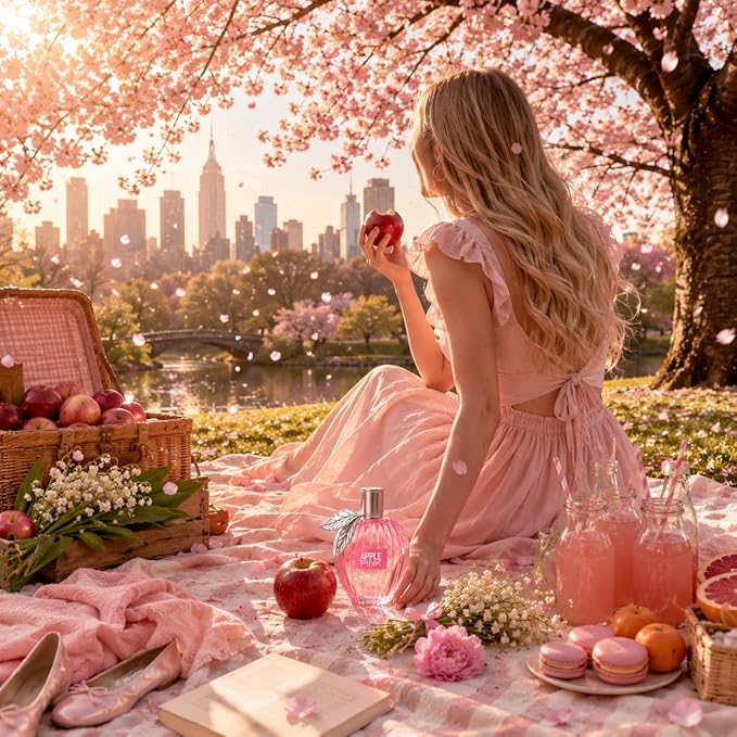 Big Apple Pink Eau de Parfum for Women, 100ml / 3.4 fl oz Long-Lasting Perfume Spray, Fresh Fruity Floral Fragrance with Grapefruit, Apricot, Rose, Jasmine & Red Apple, Cruelty Free & Vegan