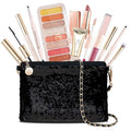 Color Nymph Makeup Kit For Girls, Women Make Up All In One Makeup Set For Starter With Sequin Bag, 9 Colors Eyeshadow Palette, Lip Gloss, Eyeliner, Mascara - Orange Pink, Party Wedding Evening Bag