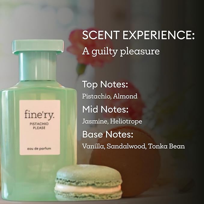 Fine'ry Pistachio Please Eau De Parfum & Body Mist Gift Set | Sweet & Nutty Notes Of Pistachio, Vanilla & Tonka | Fine Mist Spray & Perfume For Women | Fragrance Layering Duo (2oz + 5oz)