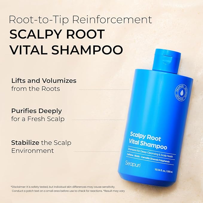 Scalpy Root Vital Shampoo | Instant Root Lift & Hair Thickening with Polyphenol | Caffeine Scalp Energizer for Thinning Hair | Volumizing Treatment | Deep Purifying & Relief | K-Beauty Hair Care