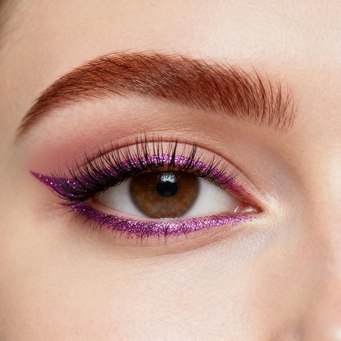 Liquid Glitter-Eyeliner, Shimmer-Water-proof Eye-Glitter Makeup Colorful Eye Liner Liquid Eyeliner (Pink)