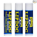 Amish Origins SPF 15 Medicated Lip Doc Balm - All Natural Ingredients, Deep Moisturizing Potent Formula for Chapped and Cracked Lips, All Refreshing Essential Oils, 3 Pack