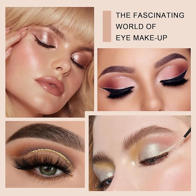 Glitter Liquid Eyeliner, 5 Colors Eyeliner Colorful Set, Shimmer Metallic Silver White, Gold Sparkling Eye Liner, Long Lasting Flare Eye Liner Liquid, Diamond Eye Makeup Set