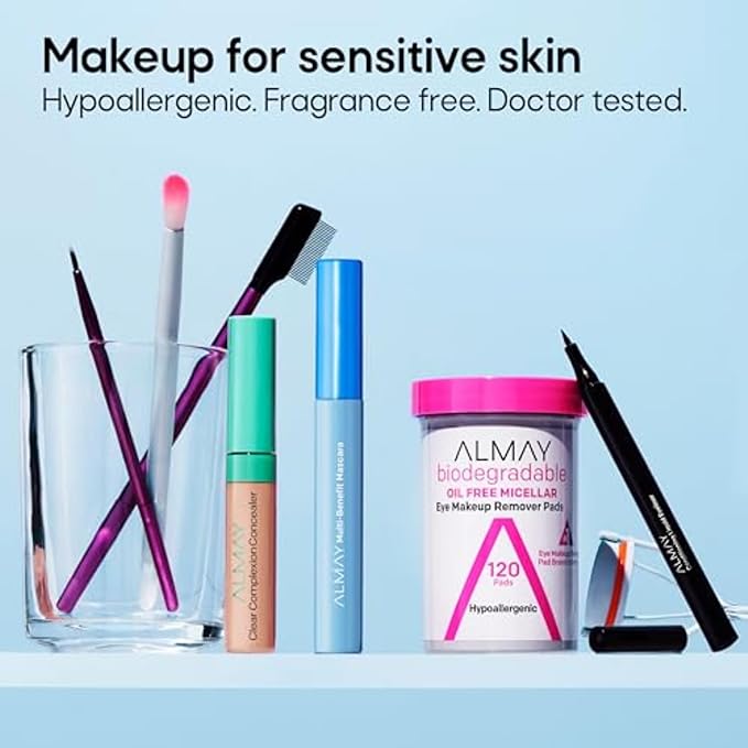 Almay Mascara,Volume,Length,Definition & Conditioning,Multi-Benefit Eye Makeup,Hypoallergenic and Fragrance-Free (Packaging May Vary),502 Black,(Pack of 2)