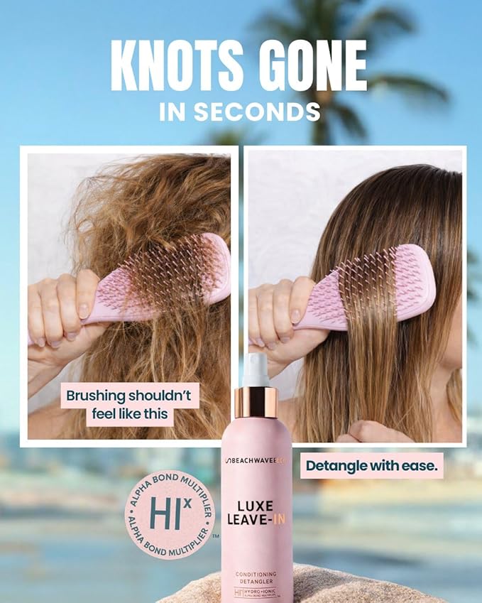 The Beachwaver Co. Luxe Leave-In Conditioning Detangler - Full Size (6 Fl Oz) | Leave-In Treatment to Hydrate, Smooth, & Strengthen w/HiX Vegan Bond Multipliers | Bali Beach Night Fragrance