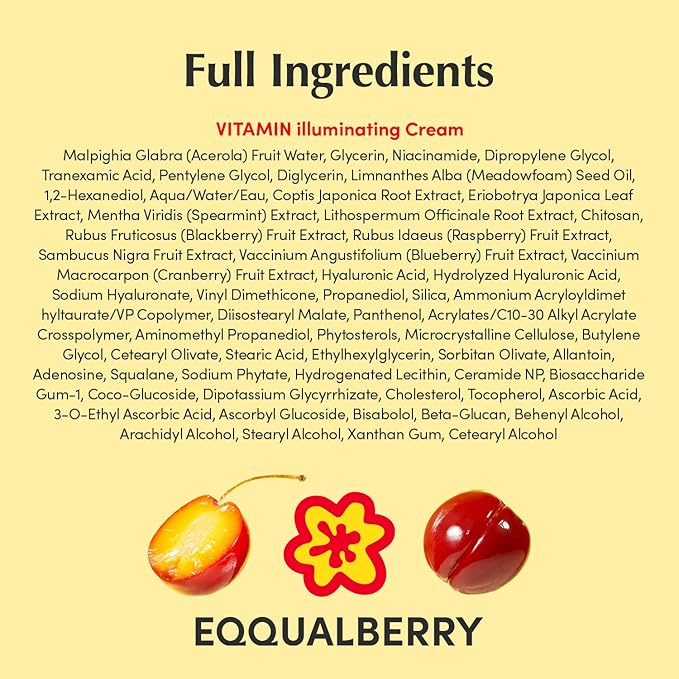 EQQUALBERRY Vitamin Illuminating Cream, Pack of 2 – Vitamin C & 5% Niacinamide + 3% TXA | Dark spots Cream | Ceramide Barrier Strength | Glowy, Lightweight Hydration (1.69 fl.oz * 2ea)