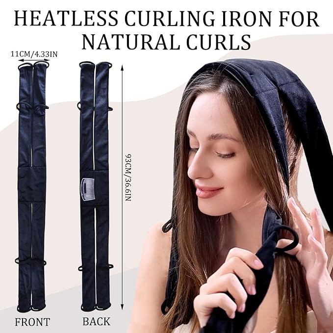 Velvet Heatless Curls Overnight,No Heat Hair Curler for Beach Waves, Heatless Curling Rod to Sleep In,Heatless Hair Curler for Long Short Hair(Pink)