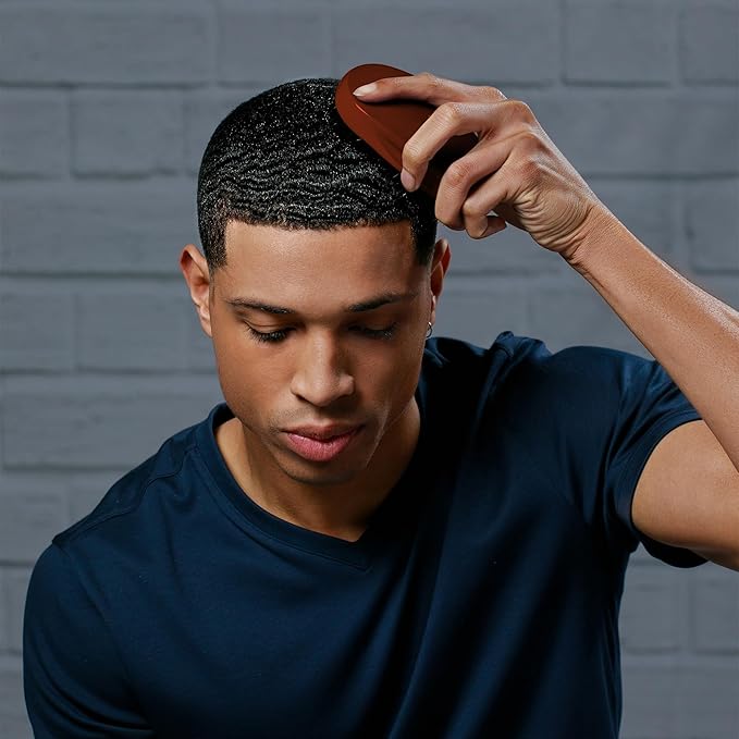 Diane Reinforced Boar Bristle Military Wave Brush for Men and Barbers – Medium Bristles for Thick and Curly Hair – Use for Detangling, Smoothing, Wave Styles, Restore Shine and Texture