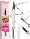 iMethod Curved Eyebrow Pen and Eyebrow Gel - Eyebrow Pencils for Women with Natural Hair Like Strokes, Brow Gel Clear for Soft Full Brows, Waterproof, All-Day Defined, Black Brown