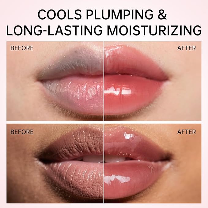 Catkin Lip Plumper Gloss, Tinted Lip Serum with Hyaluronic Acid & Jojoba Oil, Non-sticky Volumizing Hydrating Formula for a High Shine Maximum 3D Look, Plump & Soft Lips 0.12 Fl Oz 2pcs (05+07)