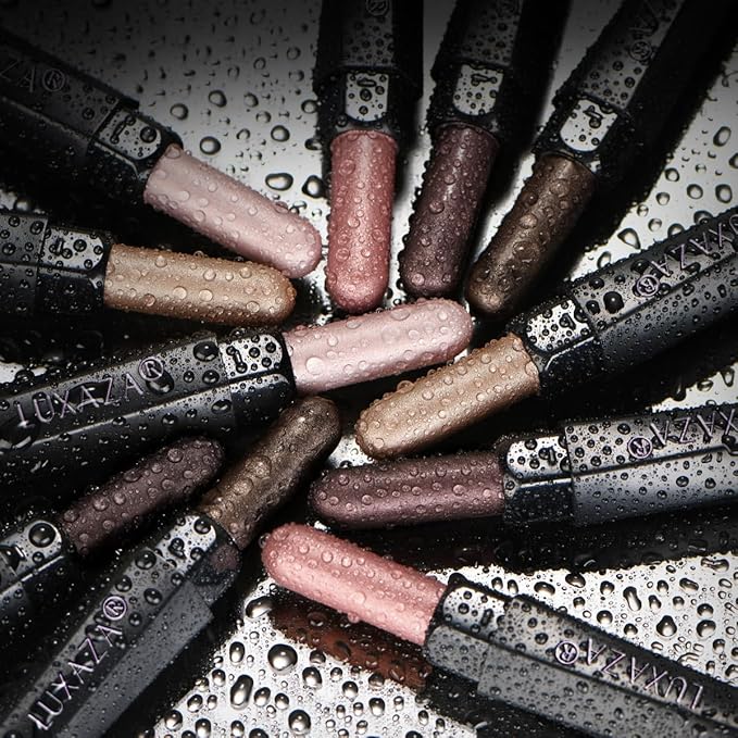 LUXAZA PRO Pink Eyeshadow Stick Makeup 6PCS Set, Light Metallic Shimmer Cream Eye Shadow Eyeliner Brightener Pencil Crayon - PINK OCEAN