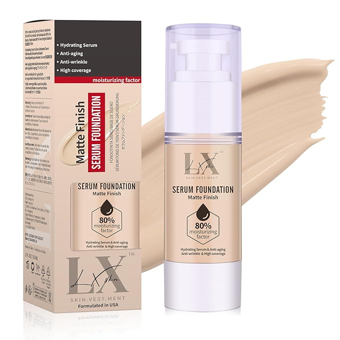 Moisturizing Foundation with 1% Hyaluronic acid, Deep Hydration & High Coverage Serum Foundation for A Smooth & Satin Finish, 101 Light
