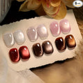Born Pretty Cat Magnetic Eye Gel Nail Polish, 6 Colors Retro Magnetic Glitter Gel Polish Set Silver Pink Red Nail Polish Kit Soak Off LED Nail Art DIY Salon Gift