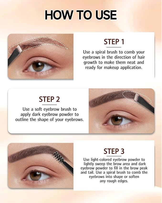 Eyebrow Powder Makeup Kit,2 Colors Waterproof Long Lasting Brown/Grey Eye Brow Tinting Powder Palette,Professional Eyebrow Filler Makeup Gifts for Women with Mirror Brow Brush & Razor-Set 02#