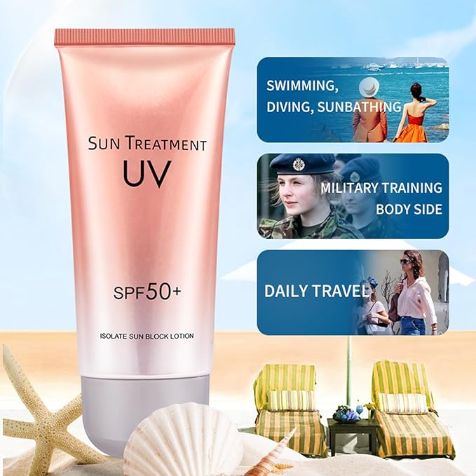 Sunscreen Lotion SPF 50 PA++++ Broad Spectrum UVA/UVB Protection, Lightweight Non-Greasy, Face & Body Sun Cream for All Skin Types