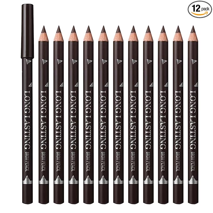 12 PCS Black Eyeliner Pencils,Professional Long Lasting Waterproof Makeup Pencils,Highly Pigmented Inner Corner Eye Highlighter Eyeliner Pencil Eye Liner Pen Sets for Women