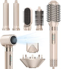 8-in-1 Hot Air Styler & Hair Dryer Brush Set, 110,000 RPM High-Speed Ionic Multi-Styler with Auto-Wrap Curlers, Diffuser, Volumizing & Thermal Brush for Fast Drying and a Smooth, Shiny Finish