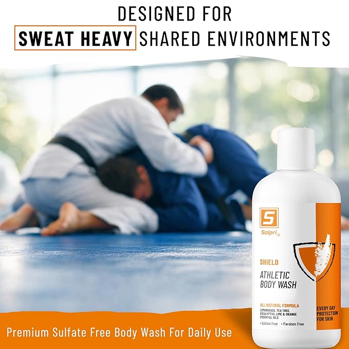 Shield Tea Tree Body Wash for Athletes | Sulfate Free Body Wash | Odor Control with Lemongrass & Eucalyptus Oils | 8 oz