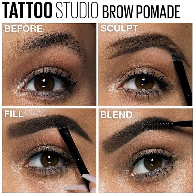 VERONNI Eyebrow Cream,Brow Color Long Lasting Waterproof Eyebrow Pomade Gel,Eyebrows Enhancers Soft Smooth Eye Makeup 0.75oz (#05 Ebony)