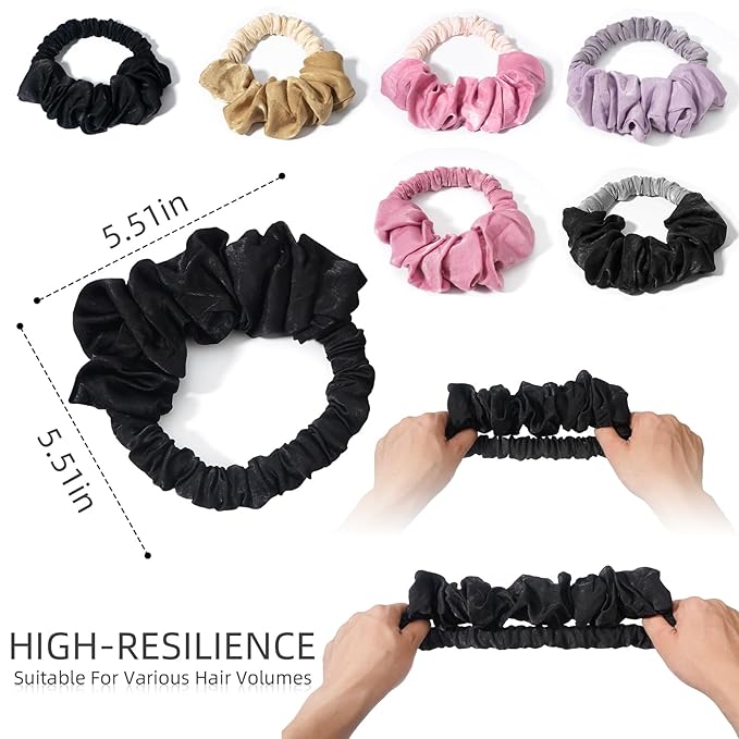 Heatless Hair Curler to Sleep In, Soft Heatless Curling Scrunchie, No Heat Curls for Long Hair, Soft Sleep Hair Roller for Sleep in Overnight Soft Sleep Headband (Grey)