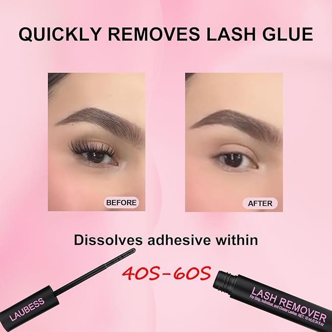 Lash Remover for Lash Extensions LAUBESS 10ml Lash Glue Remover Individual False Lash Cluster Remover DIY Lash Extension Remover Eyelash Glue Remover