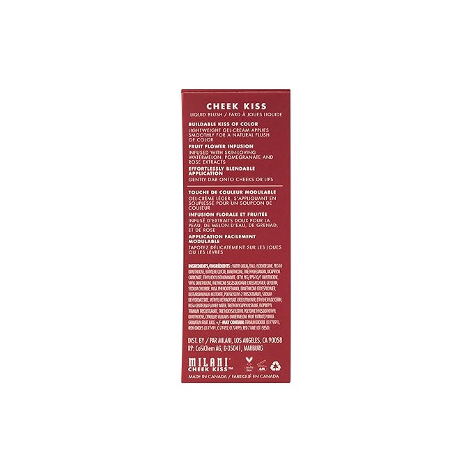 Milani Cheek Kiss Liquid Blush Makeup, Lightweight, Blendable & Buildable for Radiant Flushed Cheeks, Skin-Loving Formula - Berry Smooch