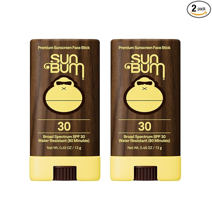 Sun Bum Original Spf 30 Sunscreen Face Stick Vegan and Hawaii 104 Act Compliant (Octinoxate & Oxybenzone Free) Broad Spectrum Moisturizing Roll-on UVA/UVB Sunscreen With Vitamin E 2 Pack