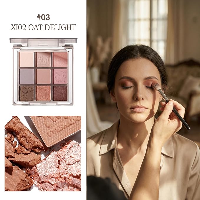 Nude Eyeshadow Palette, Color Eyeshadow Palette, Highly Pigmented, Blendable for Vibrant Everyday Looks Smokey Eyes,Neutral to Warm Tones, Versatile Matte Shimmer Shades (XI04 Pear Blossom)