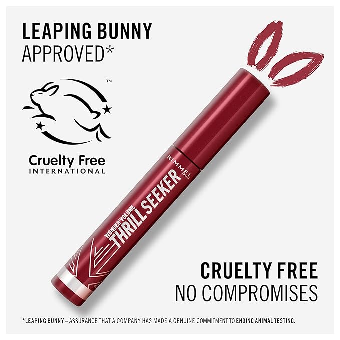 Rimmel London Wonder'Volume Thrill Seeker, 002 Black Brown, Mascara, Bold Volume, Lengthening, Weightless Feel, Doesn't Clump, Smudge-Free, 0.30oz