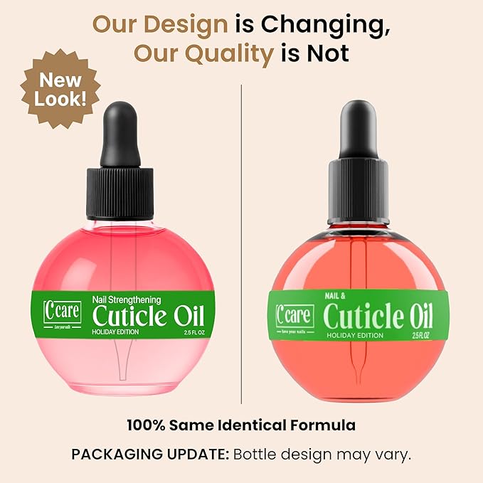 C CARE Holiday Special Cuticle Oil for Nails - Instantly Repairs Miosturizes & Hydrates - Nail Oil Cuticle Softener - 2.5 Oz