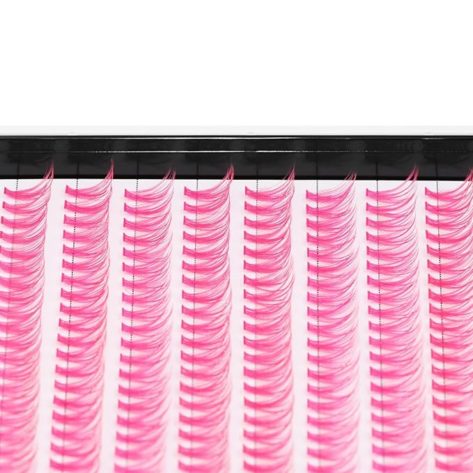 →VAYATOR False Eyelashes 3Styles D Curl 10-18mm 200Pcs To Choose Lashes Extensions Cluster Individual Lash Extensions Reusable False Eyelashes Easy Grafting （Pink-D Curl-18mm）