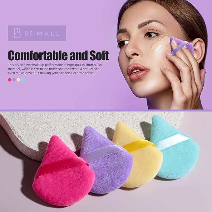 BS-MALL Makeup Sponge Set 20 Pcs – Premium Portable Super Soft Triangle Puff for Flawless Makeup Application,Beauty Cosmetic Applicators For Daily Use (Multicolored)