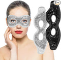Cooling Gel Eye Mask with Holes, 2PCS Cold Eye Packs for Puffy Eyes & Swelling, Reusable Hot Cold Therapy Compress Heat Ice Gel Pack, Black and Gray