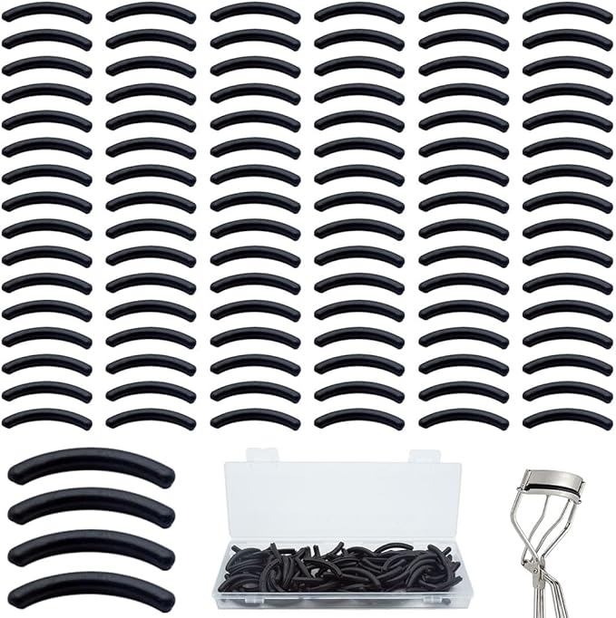 100 Pcs Eyelash Curler Refill Pads, Fit for Tweezerman Eyelash Curler Refills, Gentle & Safe on Lashes,Black.