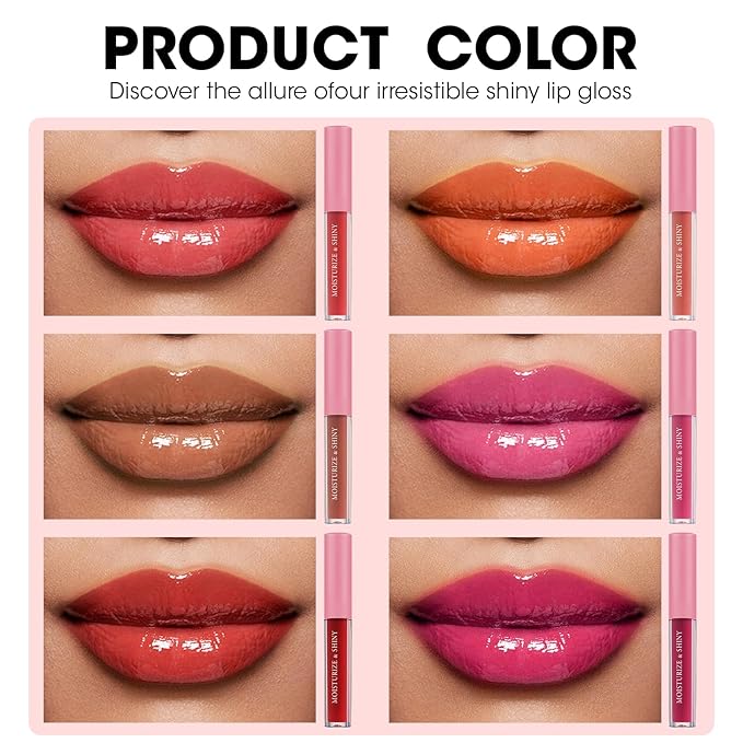 AZEN 30 Pack Lip Gloss Bulk Set, Shimmery Lip Gloss for Women and Girls With Rich Varied Colors, Mothers Day Gifts for Women