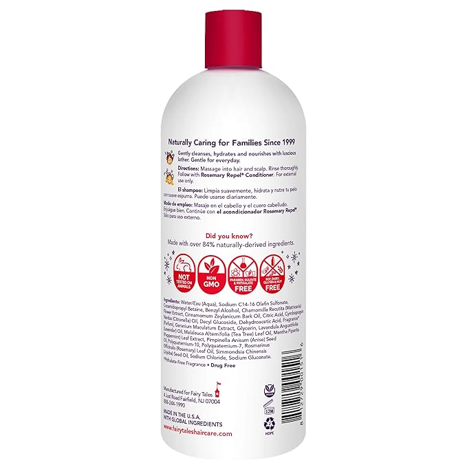 Fairy Tales Rosemary Repel Daily Kids Shampoo– Kids Like the Smell, Lice Do Not, 32 fl oz. (Pack of 1)