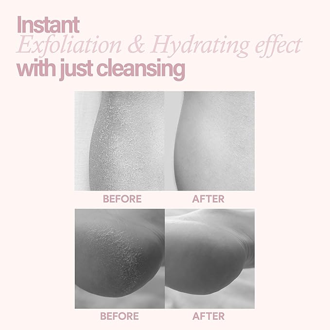 FLANER Snowberry Sorbet Glow Body Scrub – Gentle Exfoliating Scrub, Brightening & Hydrating Formula with 9,800ppm of White Strawberry Water and Niacinamide, Korean Body Wash for Silky Soft Skin