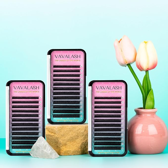 VAVALASH U 4D Lash Extensions C Curl 0.07mm 8-15mm Mix Tray 4D UU Lash Fans Eyelash Extension U Shaped Natural Wispy Volume Lashes Extension Soft Matte Black Lashes (U-4D-0.07-C-8-15mm)
