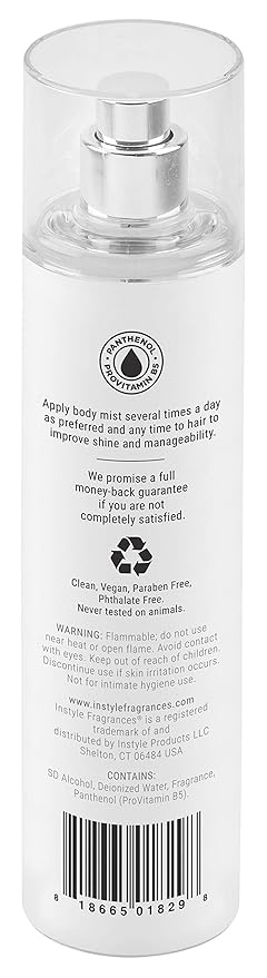 Instyle Fragrances | Body & Hair Mist | Marshmallow Cloud Scent | With Panthenol | CLEAN, Vegan, Paraben Free, Phthalate Free | Premium 8 Fl Oz Spray Bottle