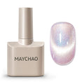 MAYCHAO 15ML Cat Eye Gel Nail Polish 1Pc Aurora Mermaid 10 Gel Polish with Magnet Soak off Holographic Magnetic Nail Polish for Nail Art Manicure Salon DIY at Home, 0.5 OZ