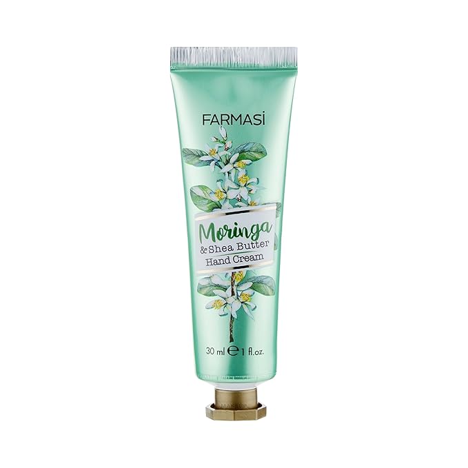 FARMASi Hand Cream with Shea Butter, Intensive Moisturizing Hand Lotion for Dry Hands, Lightweight Fast-Absorbing Formula, Daily Hydration Care, Travel Size, 1 fl oz, Moringa & Shea