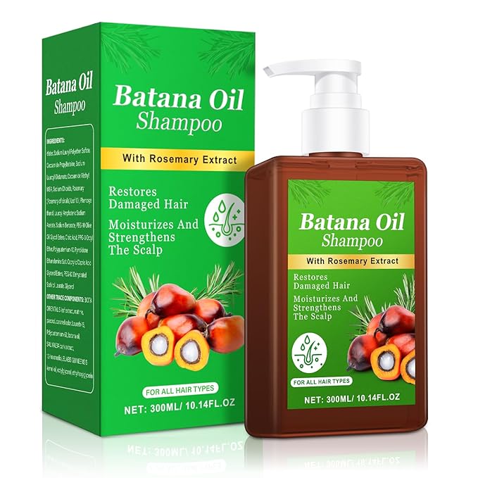 -Promote Hair Growth,Rosemary Shampoo,Nourishes Scalp, Reduces Breakage & Adds Shine,Reduces Hair Loss (Batana Shampoo-(10.1 fl oz))