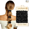 Yanibest 8 Pcs Satin Hair Ties - Hair Scrunchies for Women & Girls, Thin Silk Hair Ties No Damage, Ponytail Holders Gentle on Hair