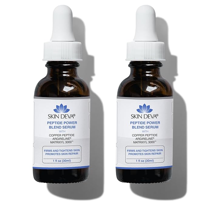 Skin Deva Copper Peptide Serum + Hyaluronic Acid Serum + Argireline and Matrixyl 3000 Lightweight Hydrating, Supports Smooth & Firm-Looking Skin, Supports Firm Youthful-Looking - Pack of 2