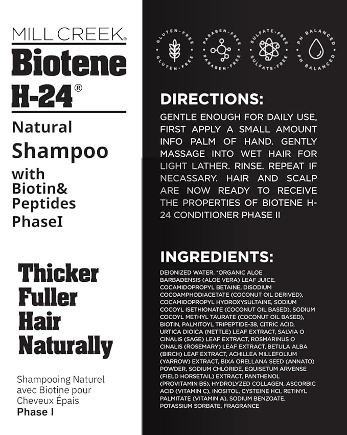 Biotene H-24, Natural Shampoo with Biotin and Peptides, Phase I, 8.5 fl oz (250 ml)