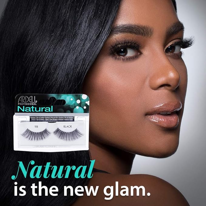 Ardell False Eyelashes 111 - Black, Lightweight, Reusable, Soft & Natural Look Strip Lashes for Everyday Wear, 4-Pack