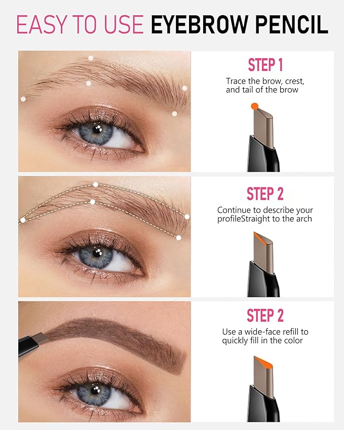 Yfulfill Eyebrow Pencils for Women - Waterproof, Dark Brown