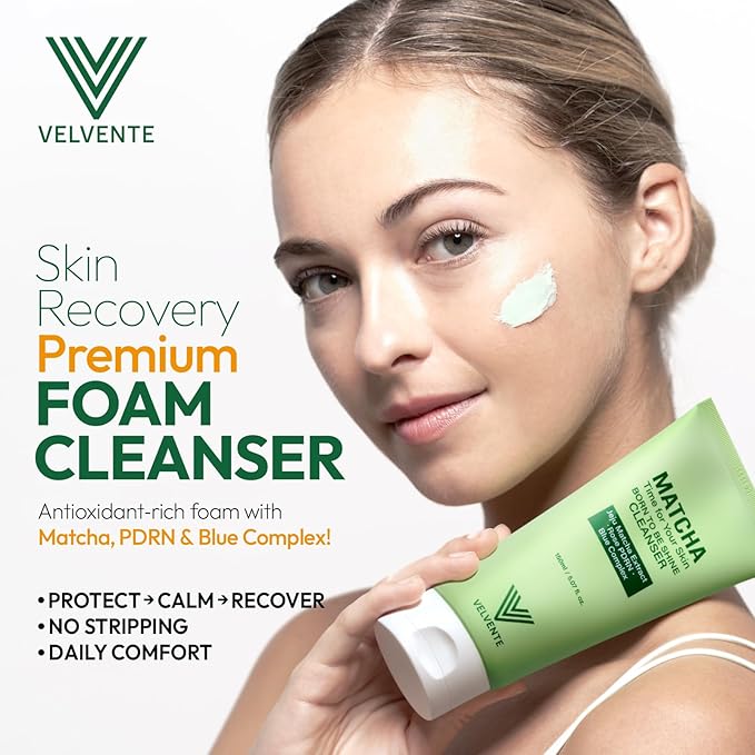 Matcha Gentle Deep Pore Cleansing Facial Cleanser, Low-pH Face Wash for Pore Refining, Rose PDRN Hydrating Daily Facial Wash Redness & Sensitive Skin Friendly, Korean Skincare(5.07 fl.oz.)